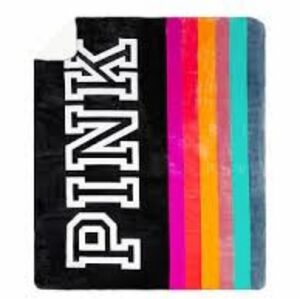 🆕PINK VS PINK MULTI COLOR SHERPA BLANKET